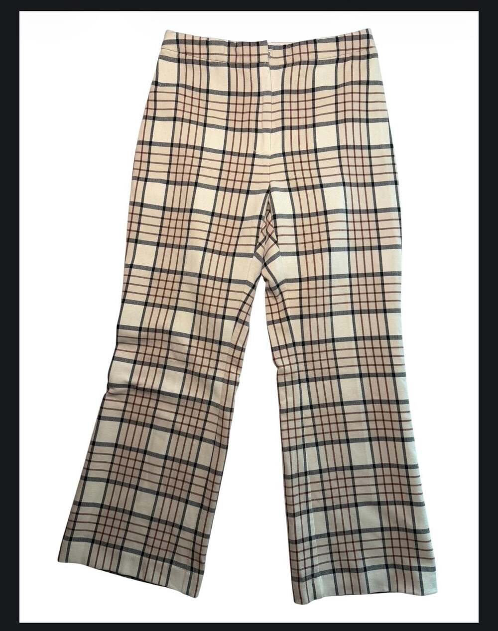 Wilfred Aritzia Genie High-Rise Plaid Flared Trouser Pants